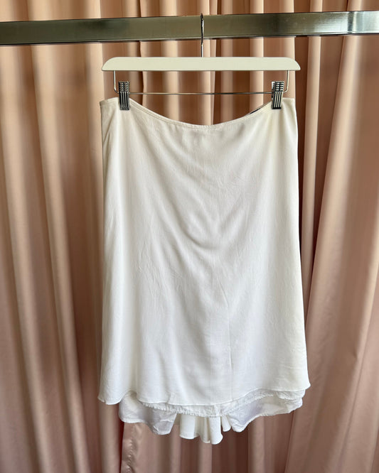 Twin-Set Simona Barbieri White Viscose Midi Skirt