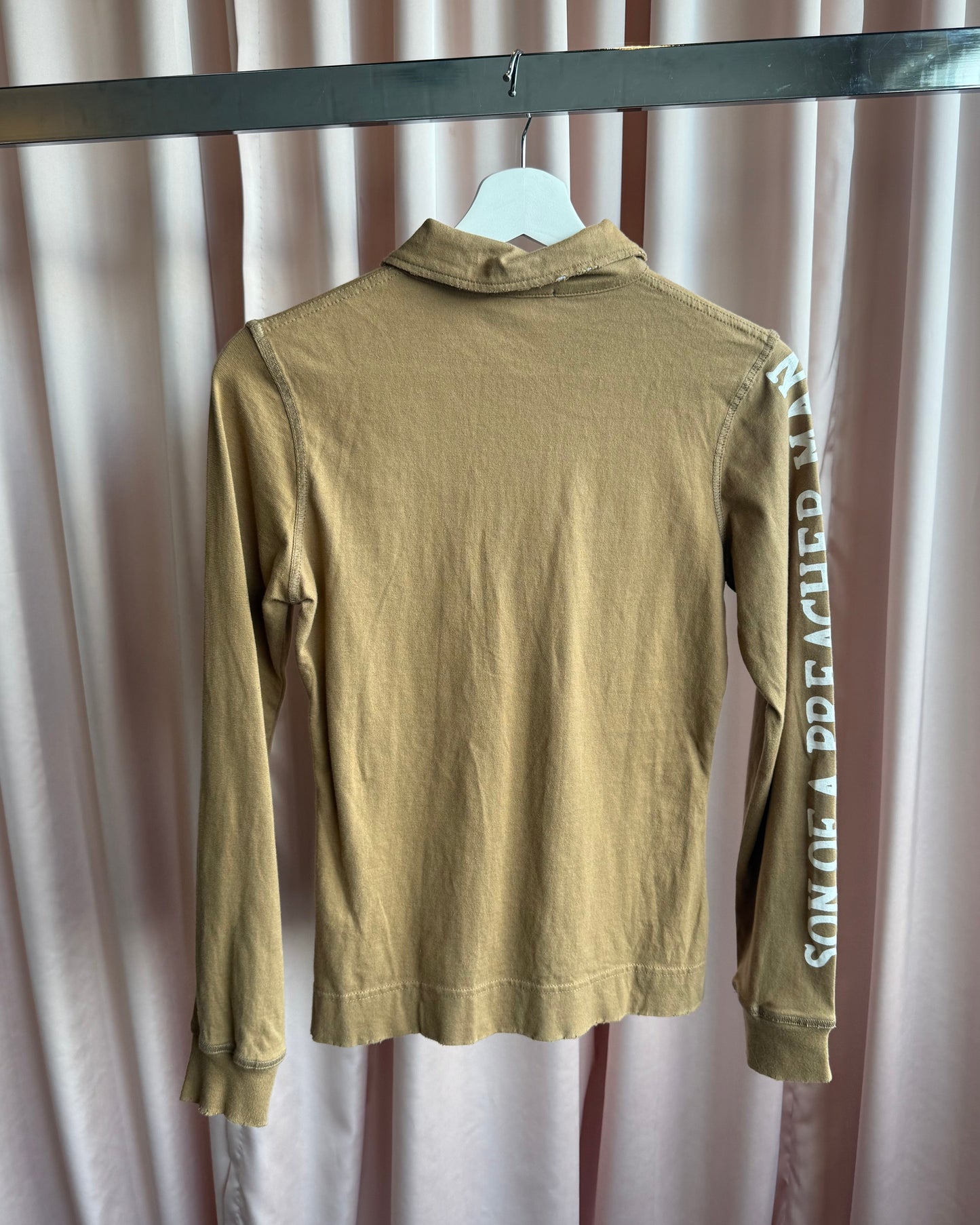 Dsquared² F/W 2005 "Son of a Preacher Man" Tan Long Sleeve Polo Shirt