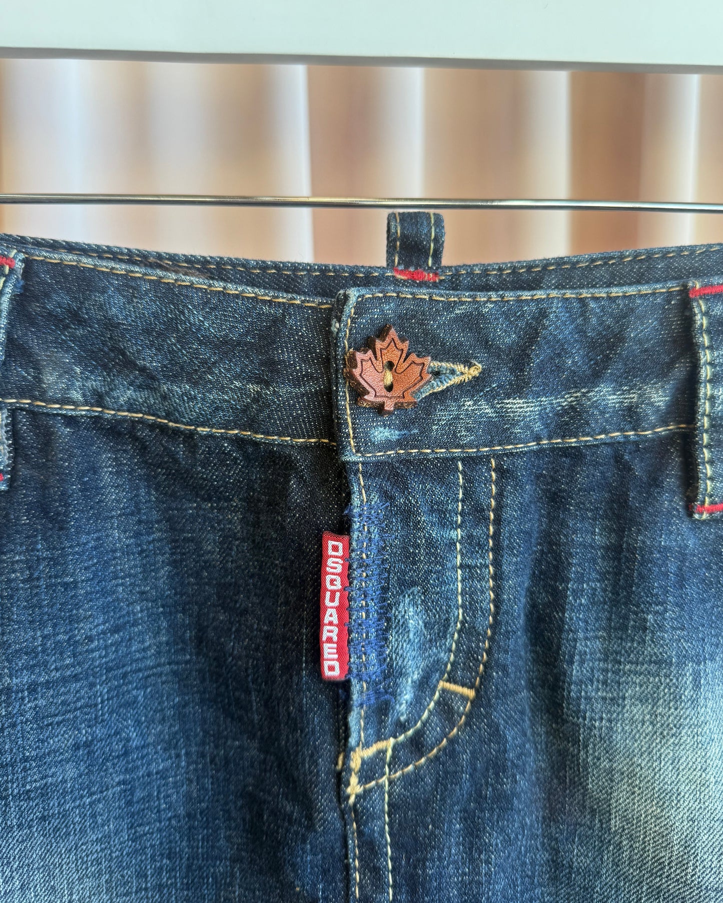 Dsquared² F/W 2008 Teddy Patch Denim Mini Skirt
