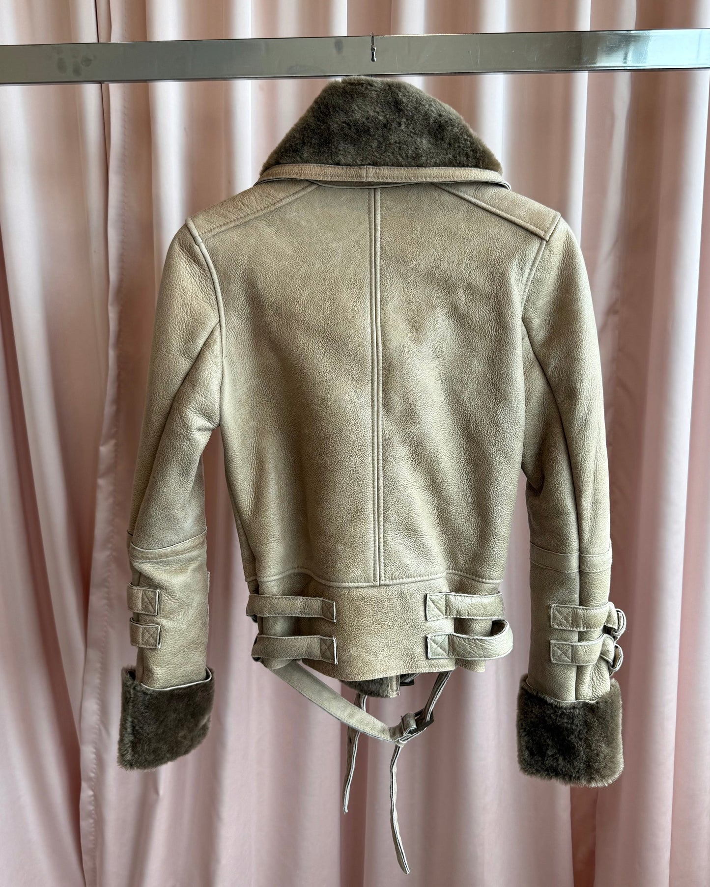 Japanese Brand Belted Shearling Jacket