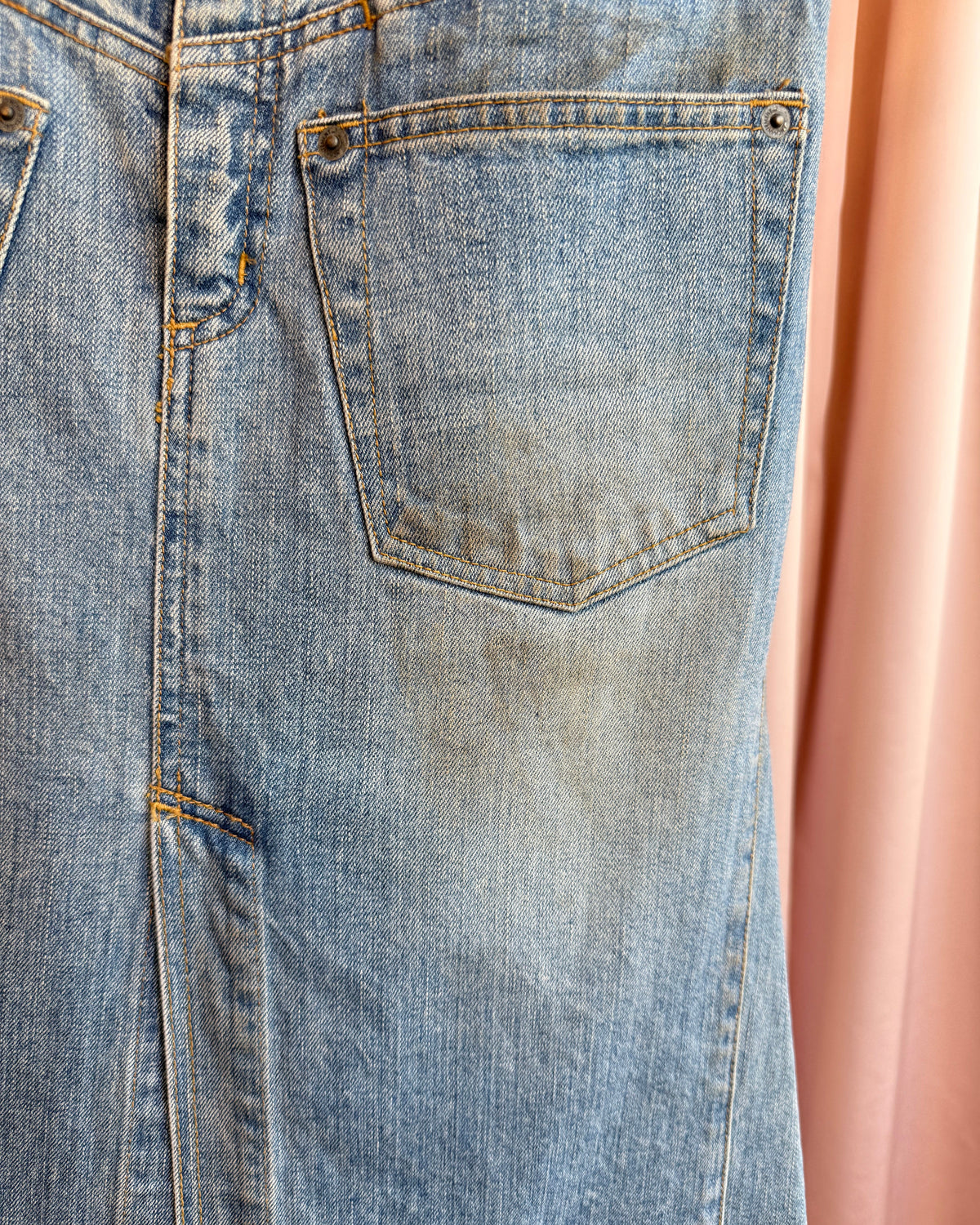 Japanese Brand Asymmetric Double Layered Denim Maxi Skirt