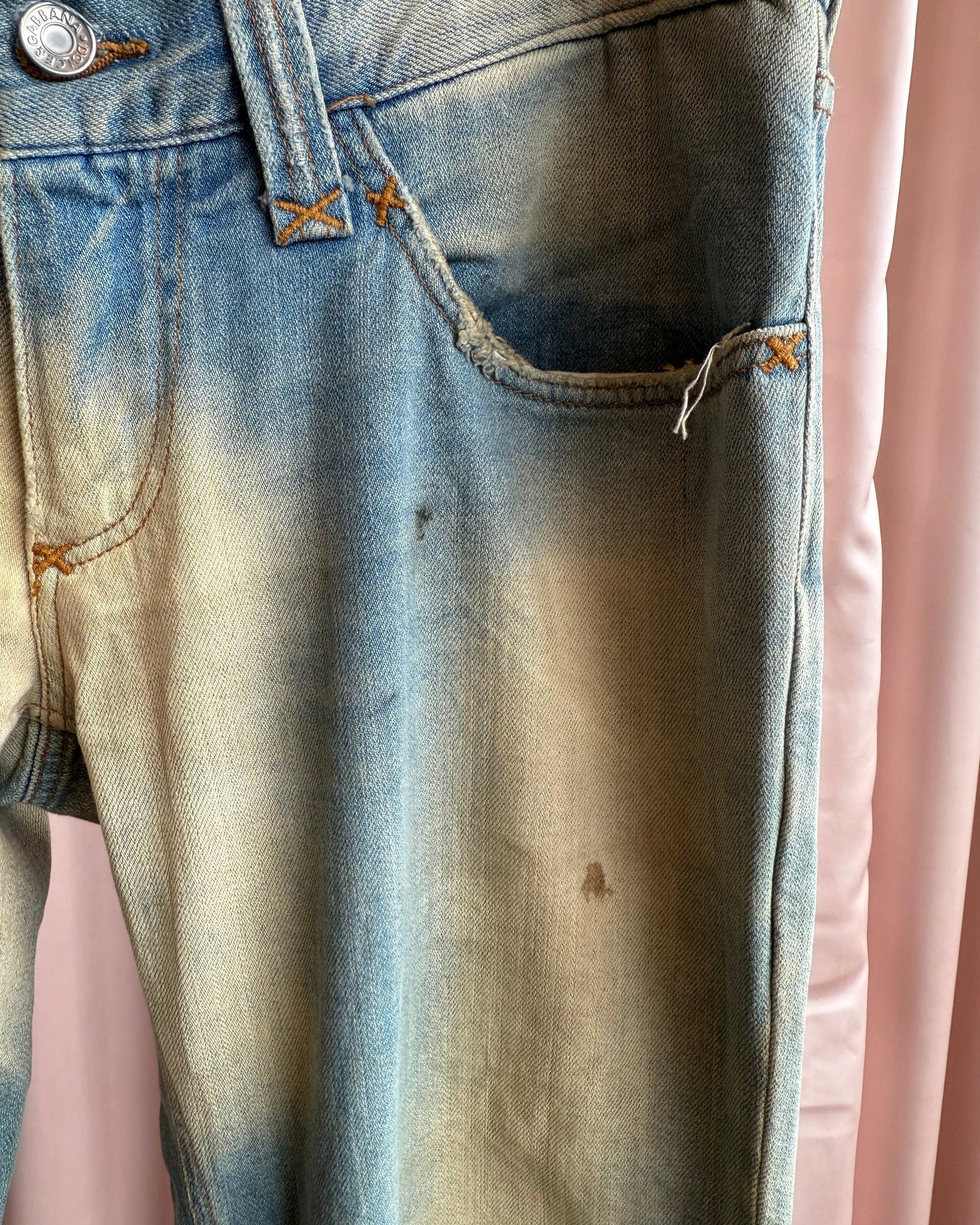 Dolce & Gabbana 2000's Bleached Distressed Denim