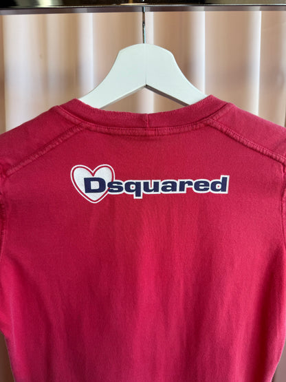 Dsquared² S/S 2004 "Badass Lover" Graphic Red T-Shirt