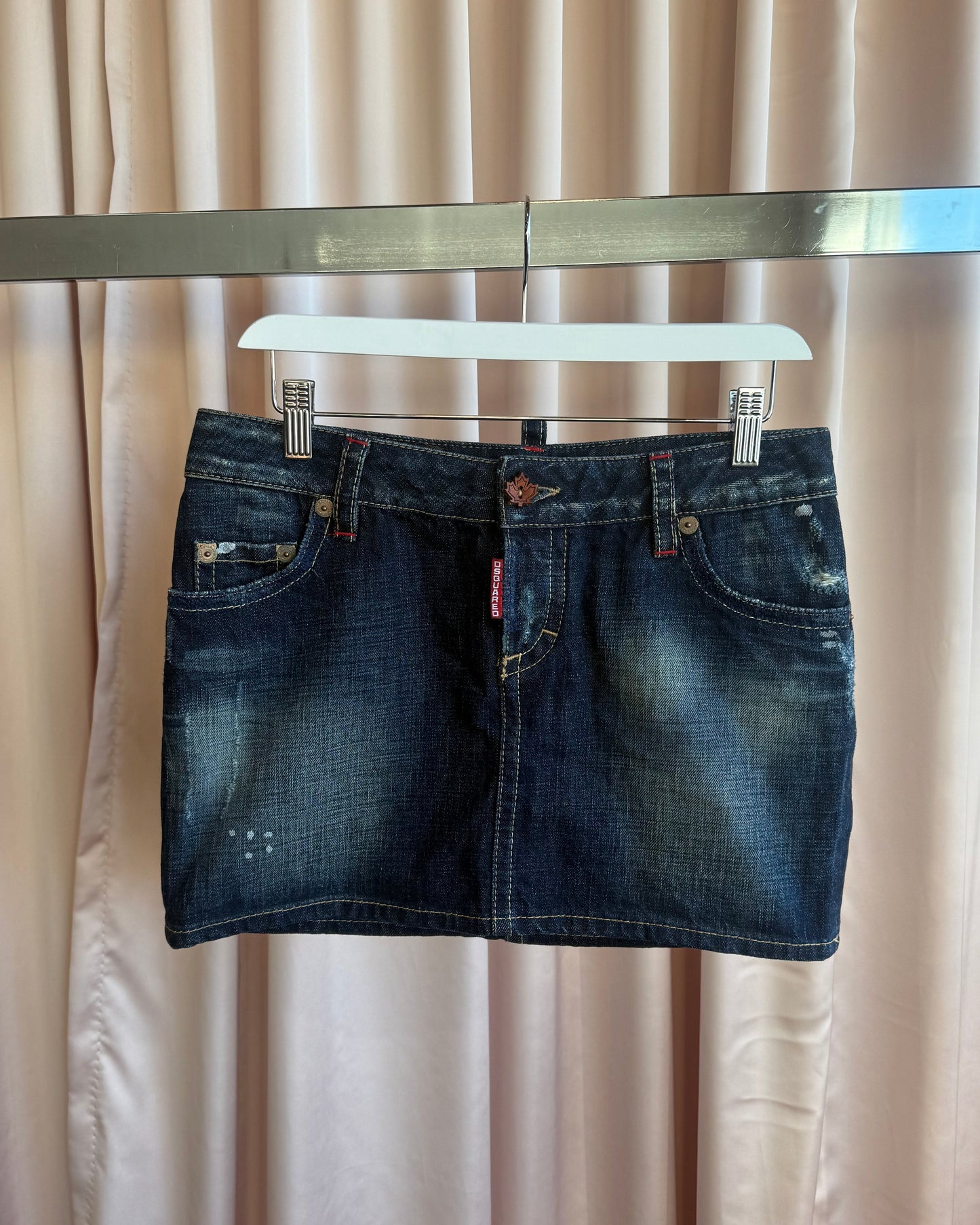 Dsquared² F/W 2008 Teddy Patch Denim Mini Skirt