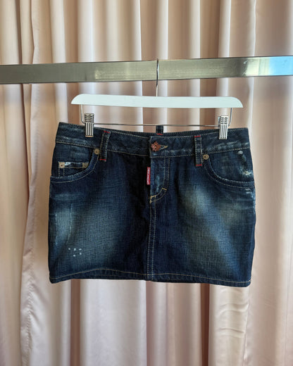 Dsquared² F/W 2008 Teddy Patch Denim Mini Skirt