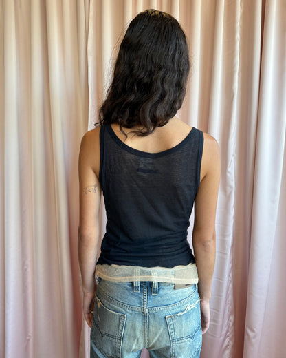 Jean Paul Gaultier Double Layered Mesh Hook & Eye Tank Top