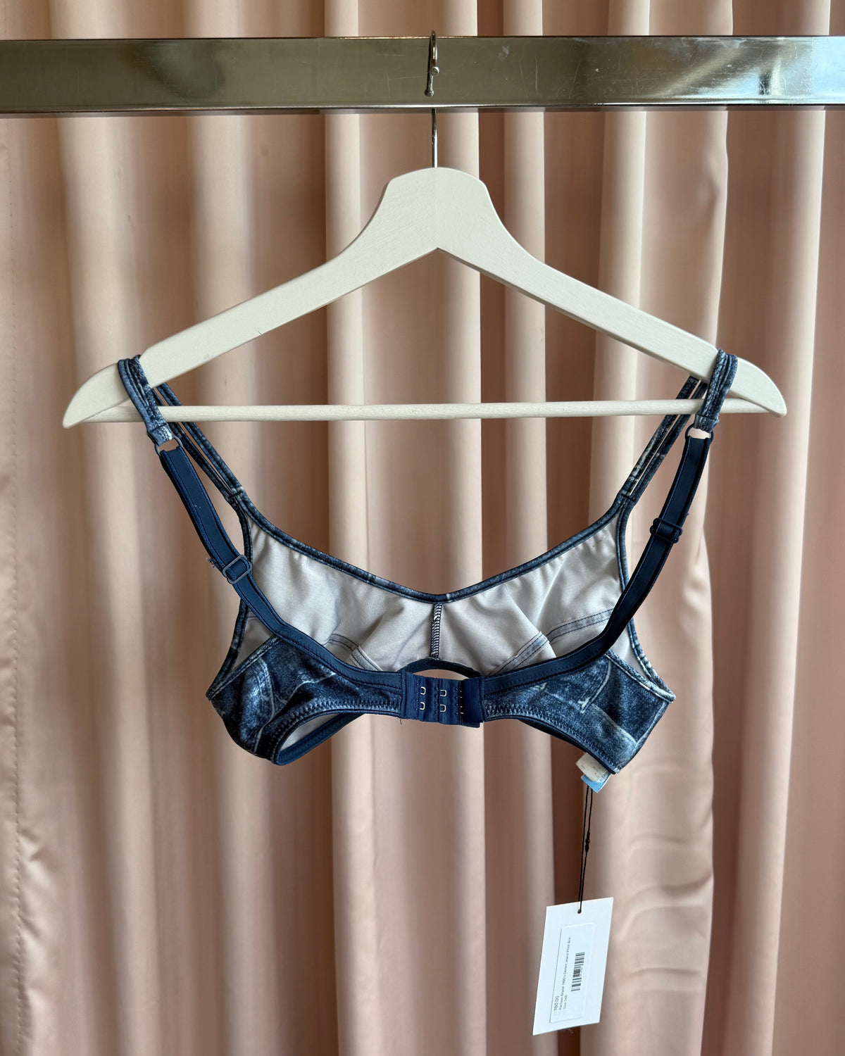 Parisian Brand 1990's Denim Jeans Print Bra