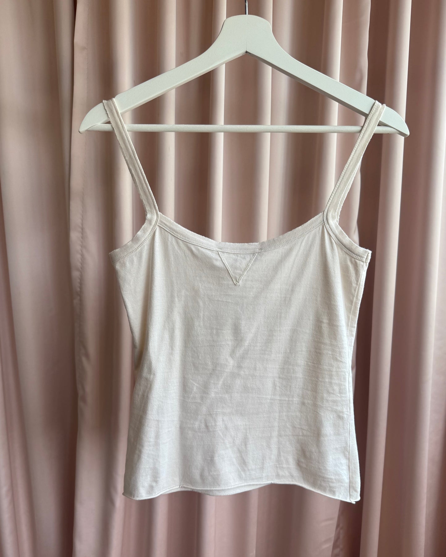 See by Chloé Rhinestone Logo Cream Tank Top
