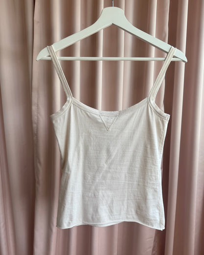 See by Chloé Rhinestone Logo Cream Tank Top