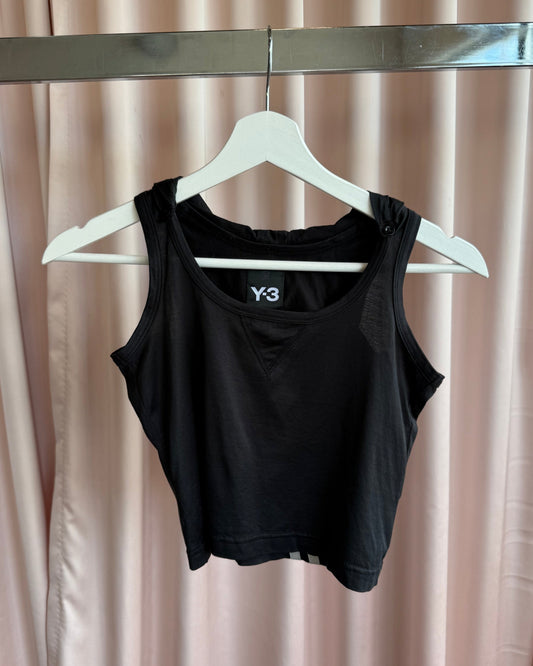 Y-3 Yohji Yamamoto Adidas S/S 2007 3-Stripe Modular Hood Cropped Tank Top