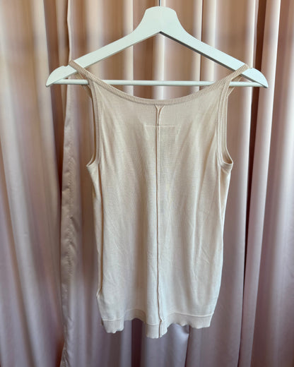 MM6 Maison Martin Margiela 2012 100% Silk Beige Knit Tank Top