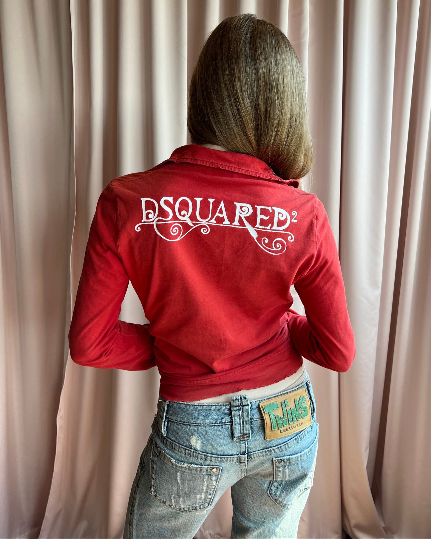 Dsquared² F/W 2006 Red Long Sleeve Polo Top