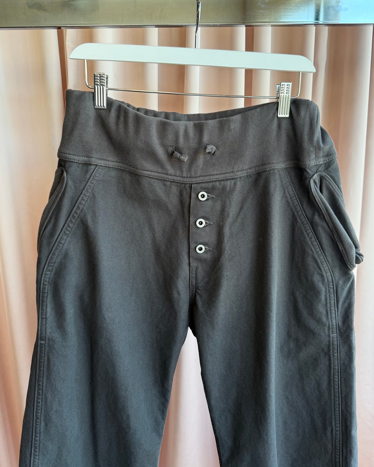 Kapital Dark Grey Cotton Drawstring Wide Pants