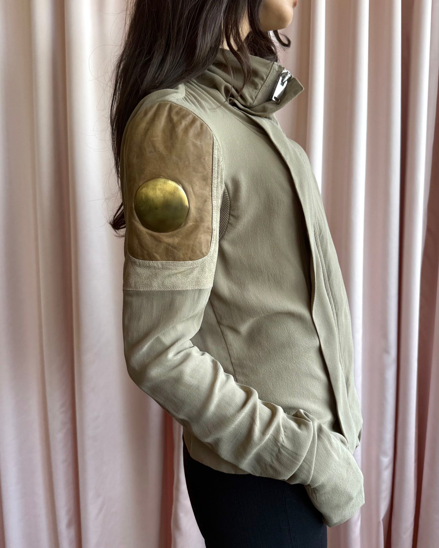 Rick Owens S/S 13 Island Olmar & Mirta Brass Shoulder Silk Jacket