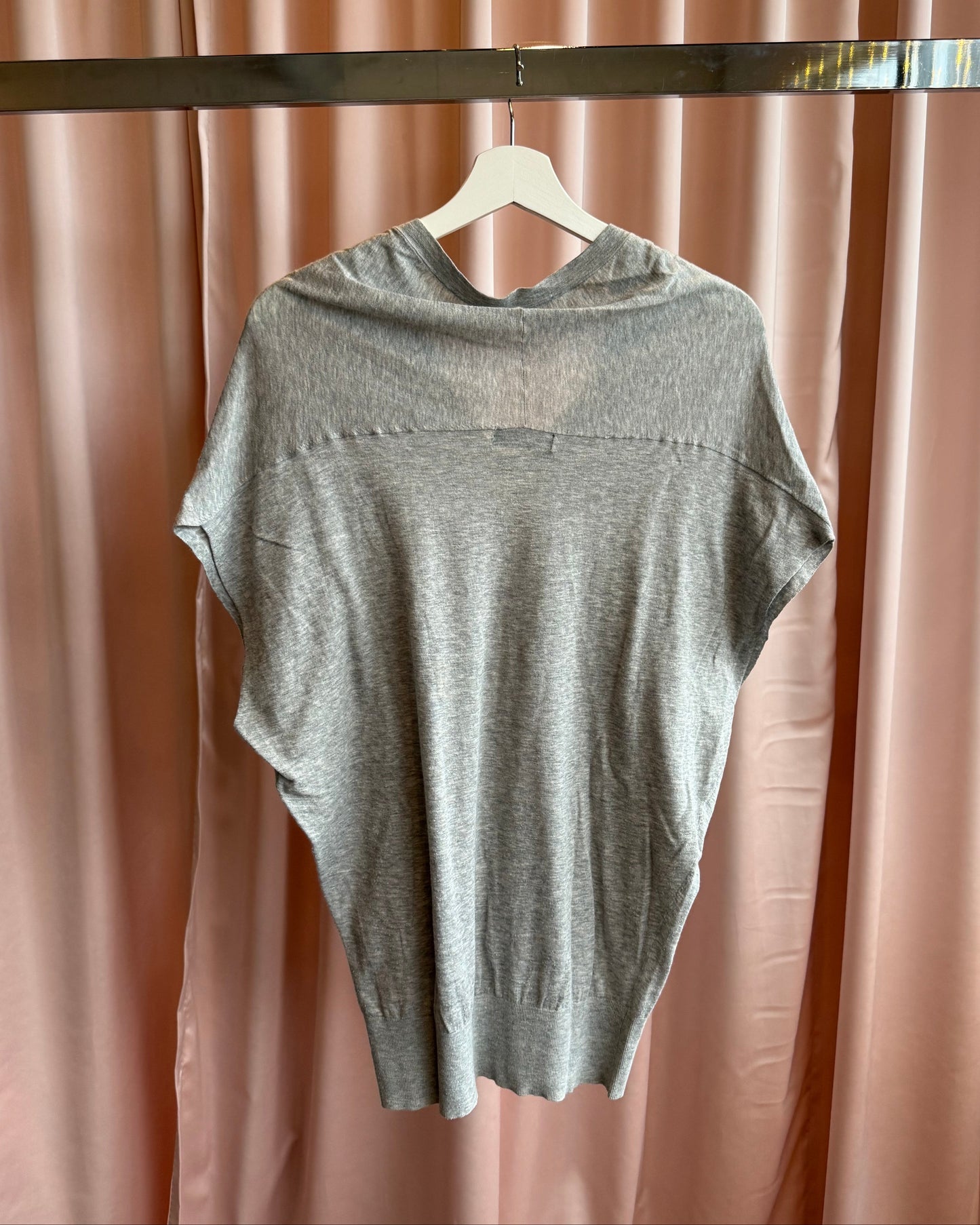 Zucca Grey V-Neck Thin Cotton Knit Top