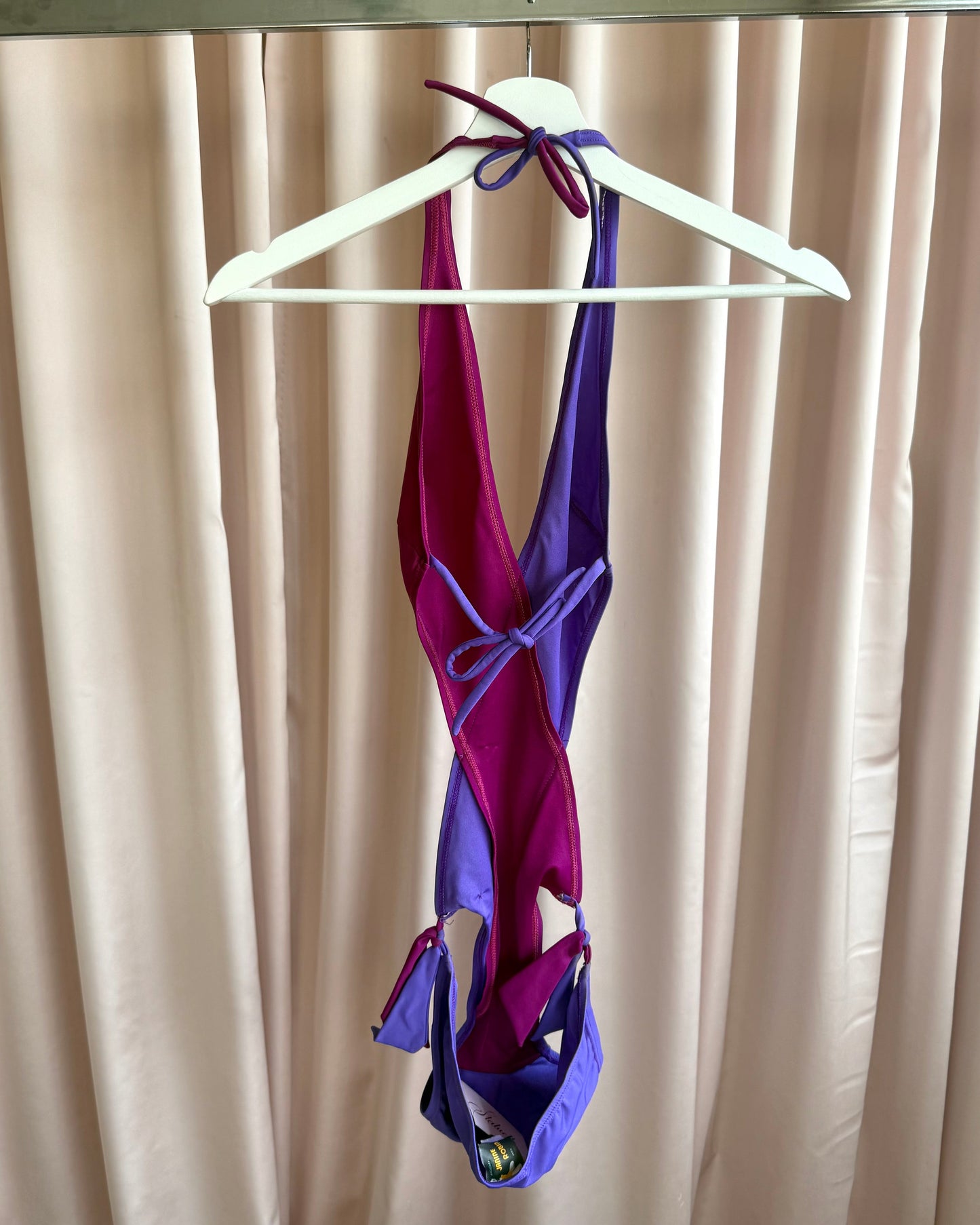 1970's French Made Two Tone Purple Monokini