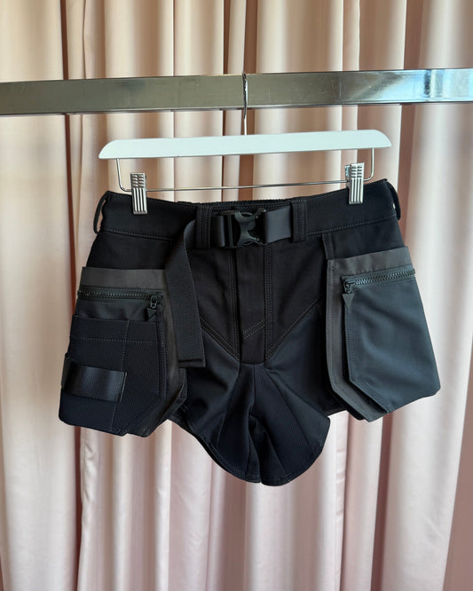 Mugler NWT F/W 25 Black Technical Cargo Shorts