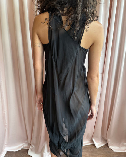Rick Owens S/S 12 Naska Black Sleeveless Draped Dress