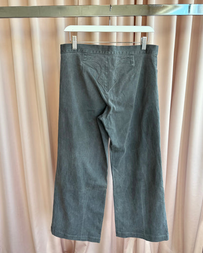 Japanese Brand Grey Garment Dyed Wide Leg Trousers