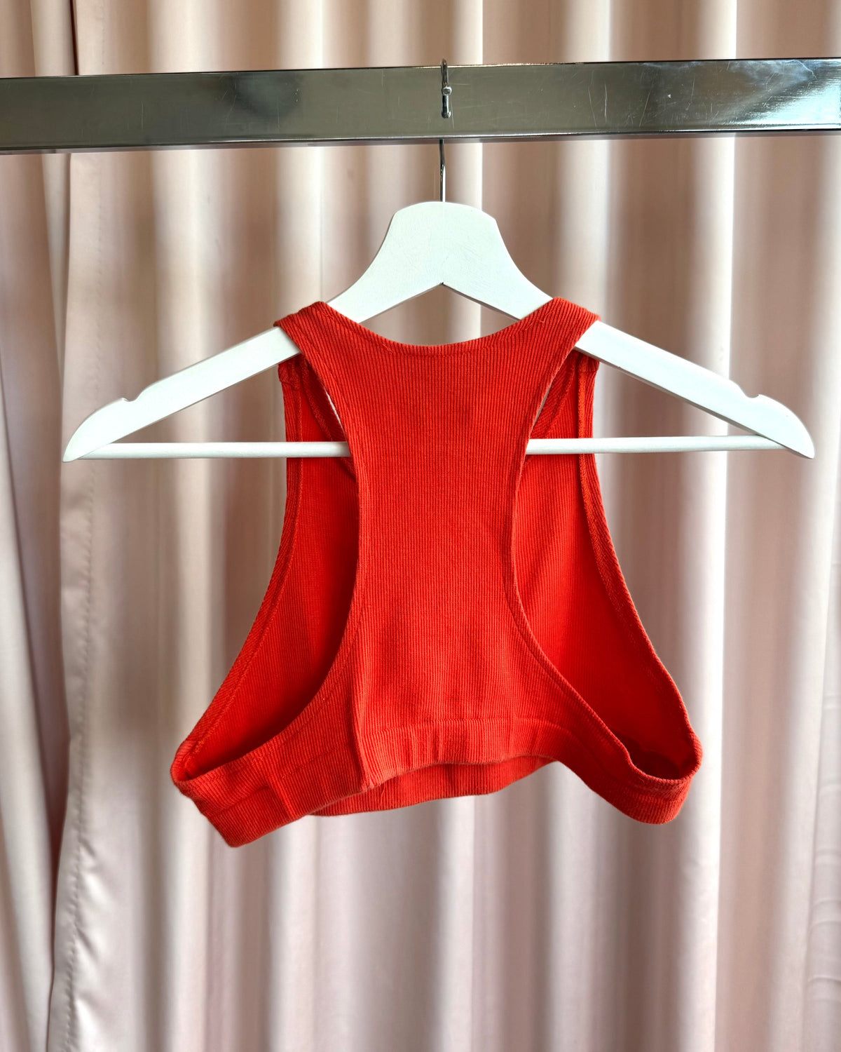 Plein Sud Ribbed Orange Ultra Cropped Tank Top