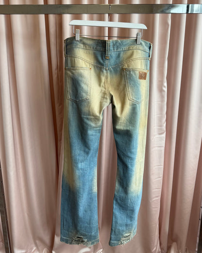 Dolce & Gabbana 2000's Bleached Distressed Denim