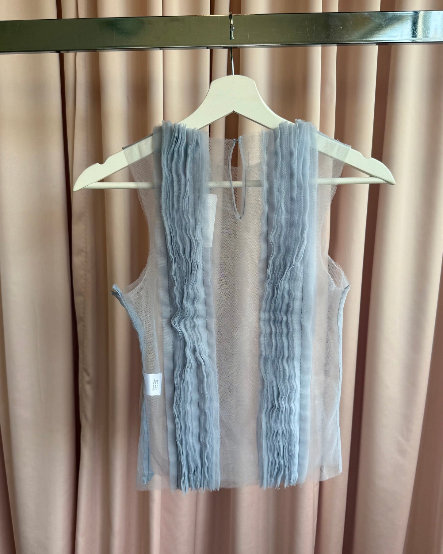 Collina Strada NWT Blue Dandelion Sheer Tulle Tank Top
