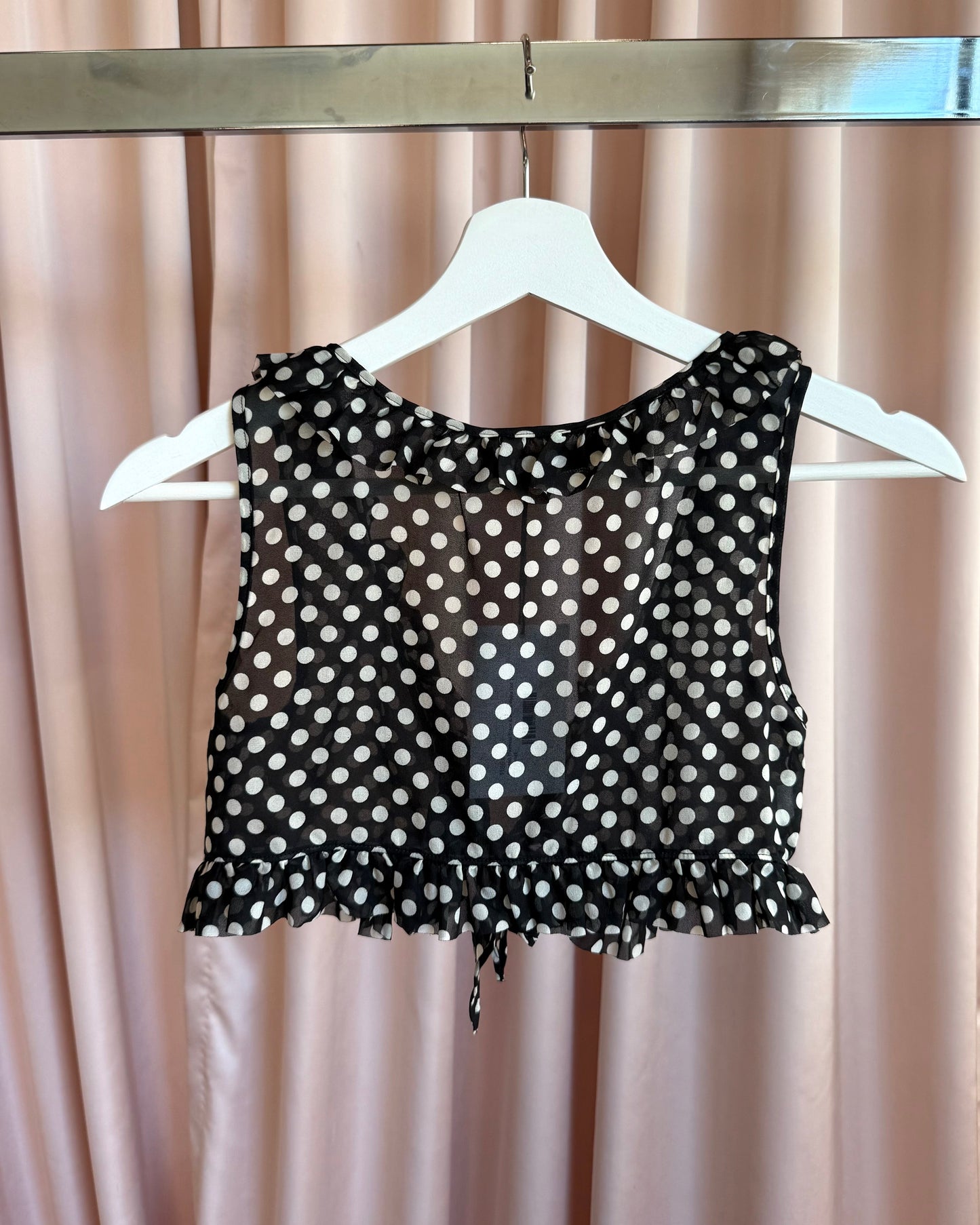 Chantal Thomass Black & White Polka Dot Tie Top