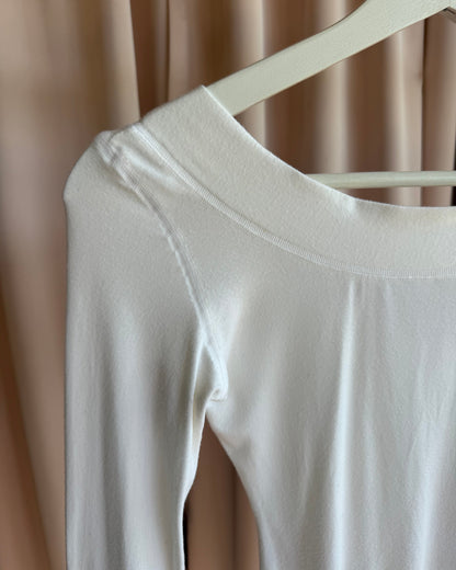 French Brand Cream White Long Sleeve Bodysuit