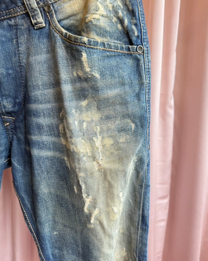 Diesel "Darron" Painted Distressed Faded Denim
