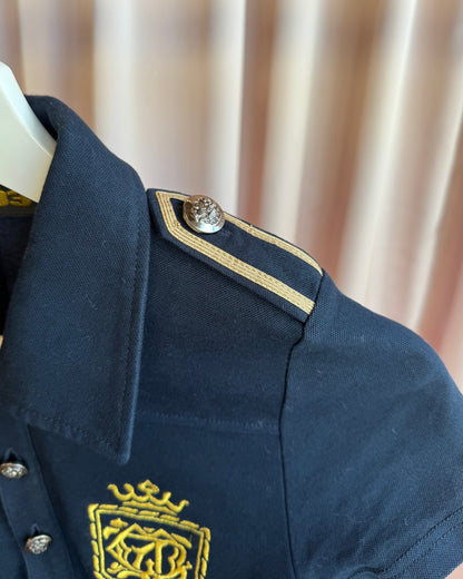 Japanese Brand Navy & Gold "3" Epaulet Polo Shirt