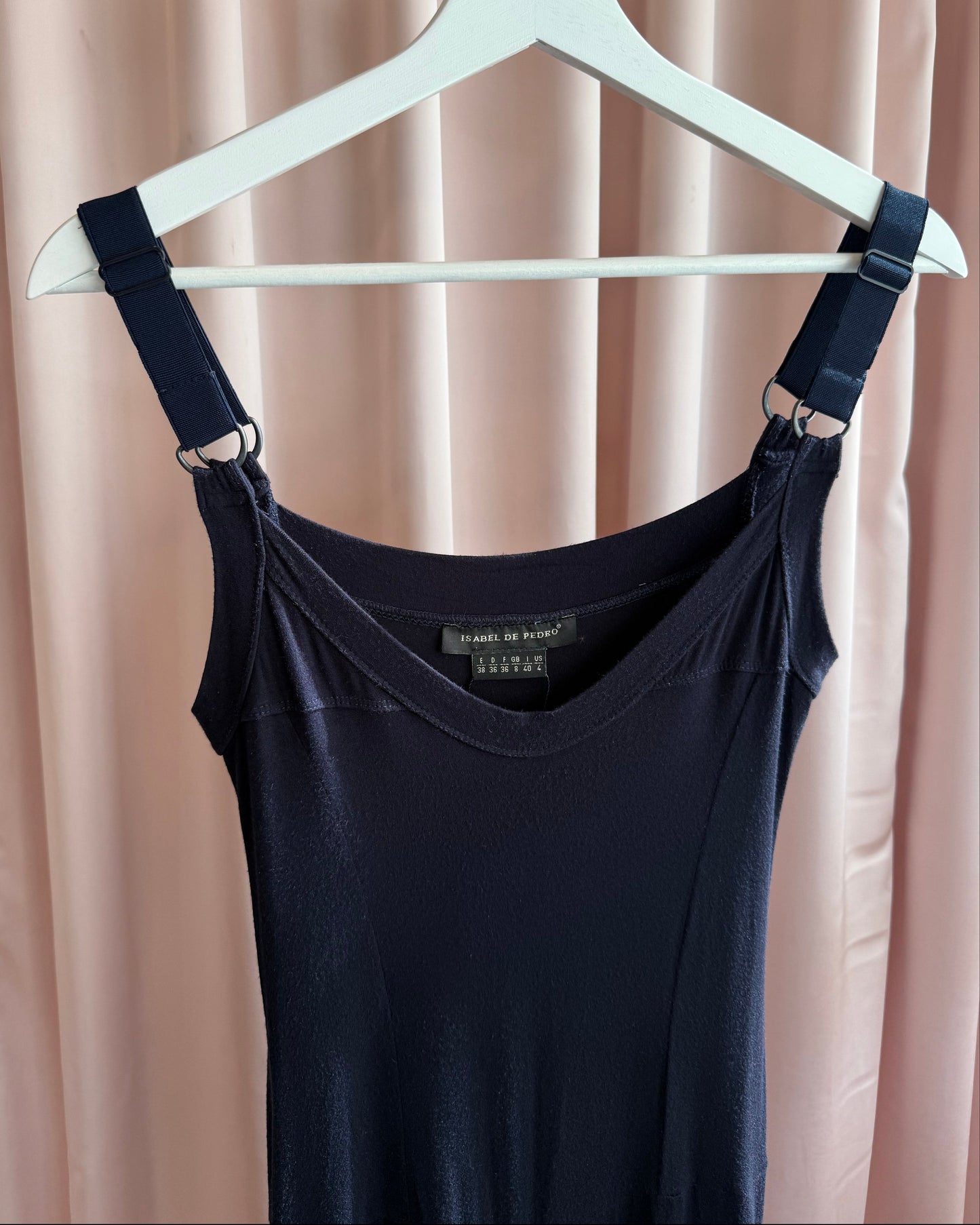 Spanish Brand Navy D-Ring Tank Drop Waist Bubble Hem Dress