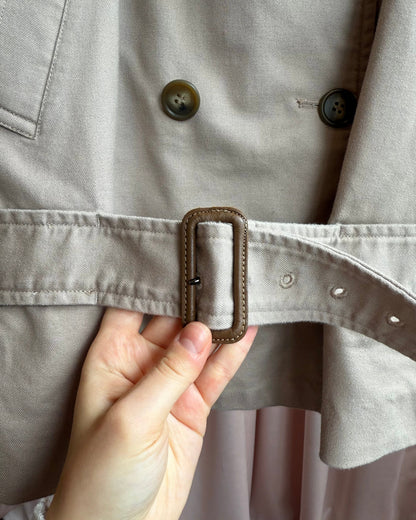 Tsumori Chisato Khaki Cotton Short Trench Peacoat