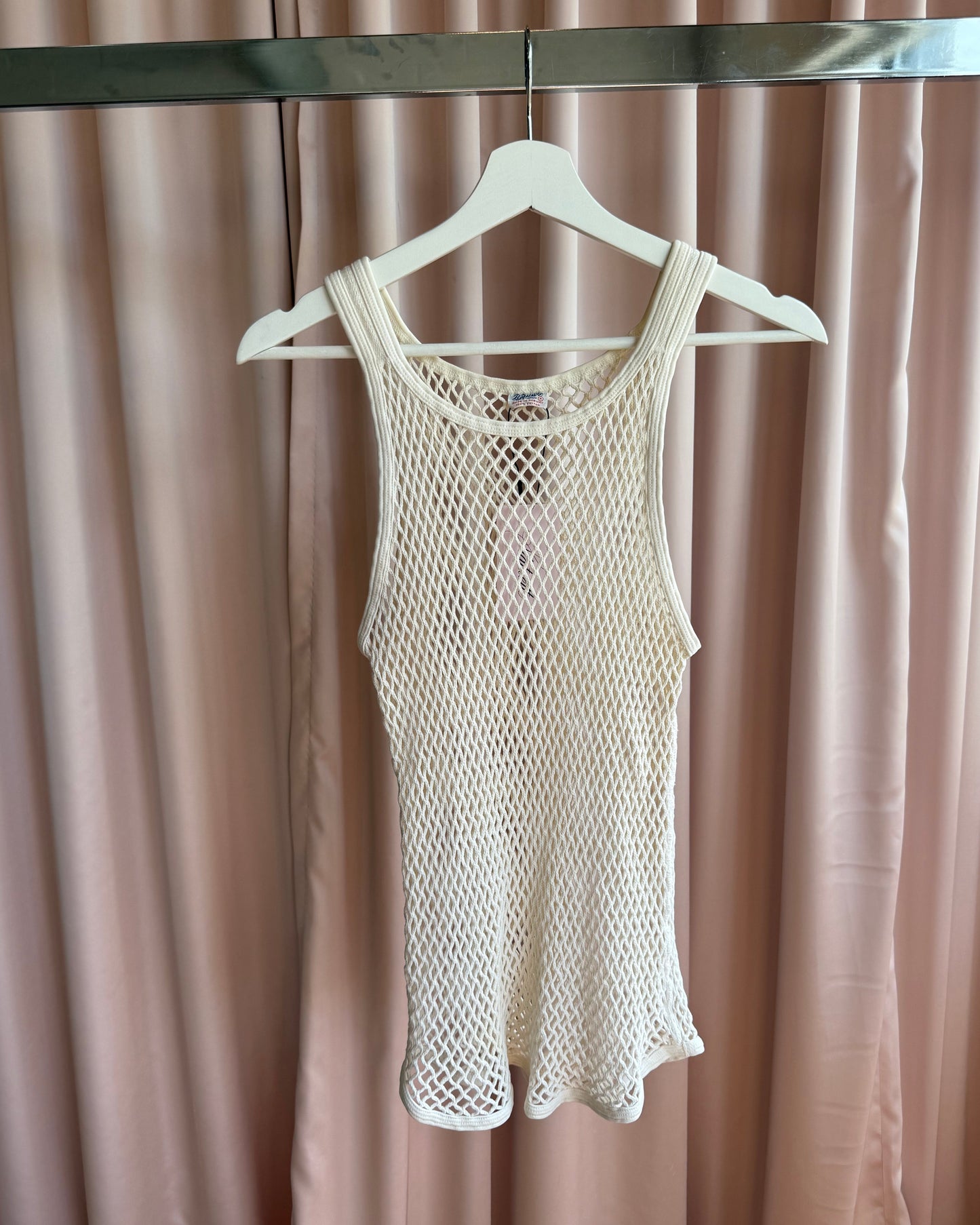 1960's Brynje Norway Fishnet Cotton Tank Top
