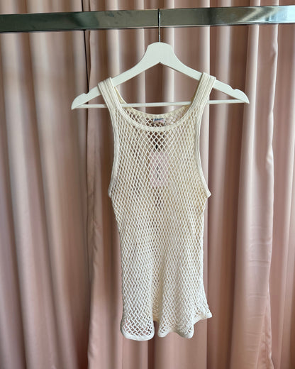 1960's Brynje Norway Fishnet Cotton Tank Top