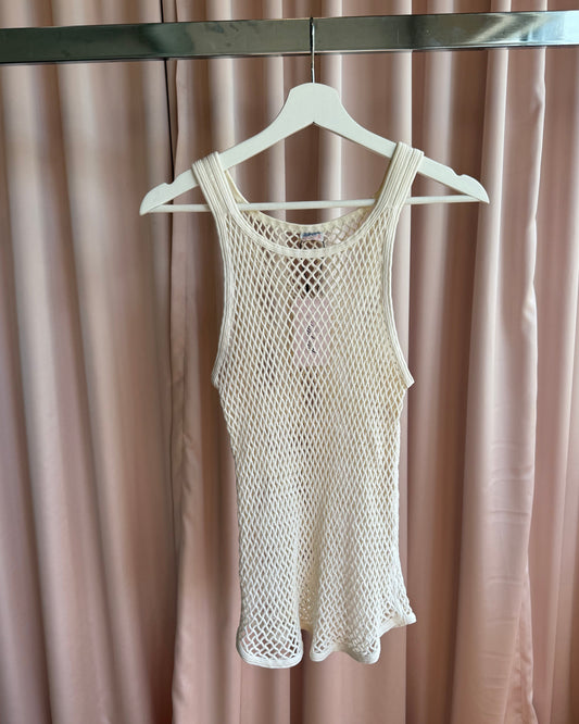 1960's Brynje Norway Fishnet Cotton Tank Top