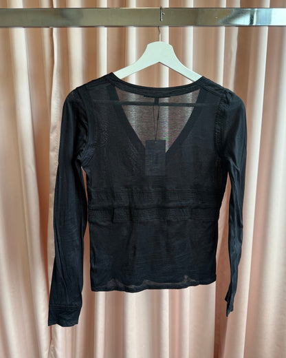 Gucci 2006 by Frida Giannini Black Long Sleeve Drawstring Waist Top
