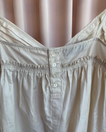 Zucca Cream Cotton Pleated V-Neck Babydoll Camisole