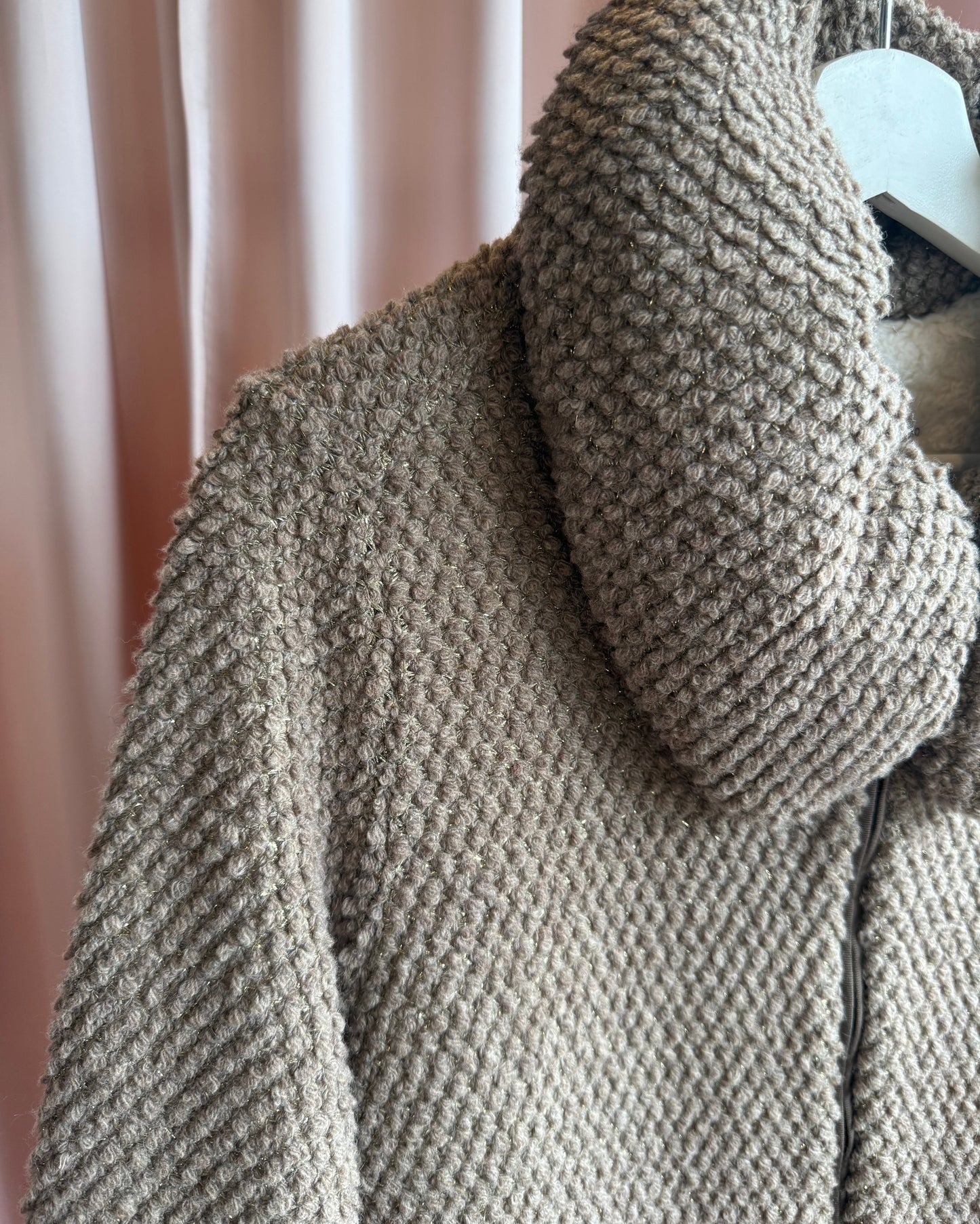 Tsumori Chisato Tan Shimmer Knit Wool Blend Jacket