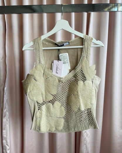 Sportmax Code Deadstock Lamb Leather Fishnet Tank Top