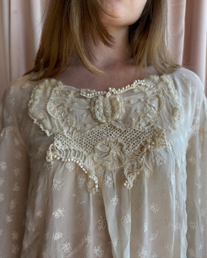 Tsumori Chisato Butterfly Embroidered Mohair Embellished Blouse