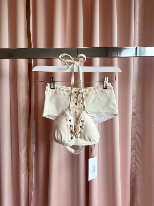 2000’s Cream Lace Up Bikini