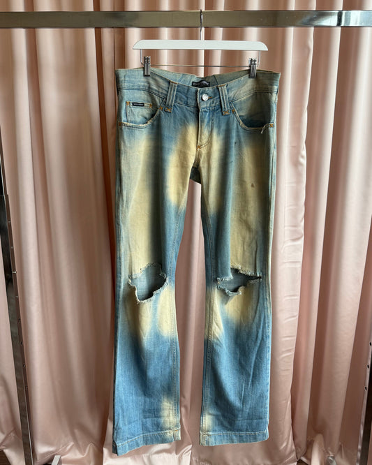 Dolce & Gabbana 2000's Bleached Distressed Denim