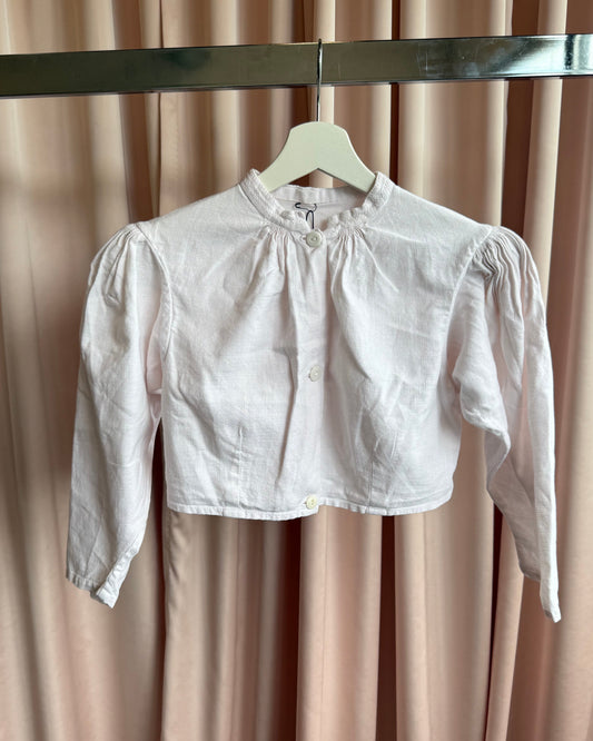 Vintage Baby Pink Ultra Cropped Puff Sleeve Blouse