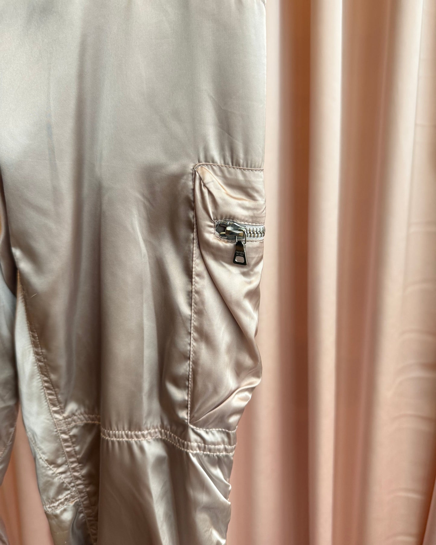 Prada Sport Lilac Satin Cargo Pocket Trousers