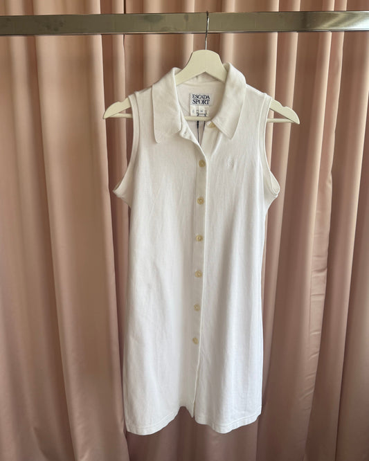Escada Sport Sleeveless Polo White Mini Dress