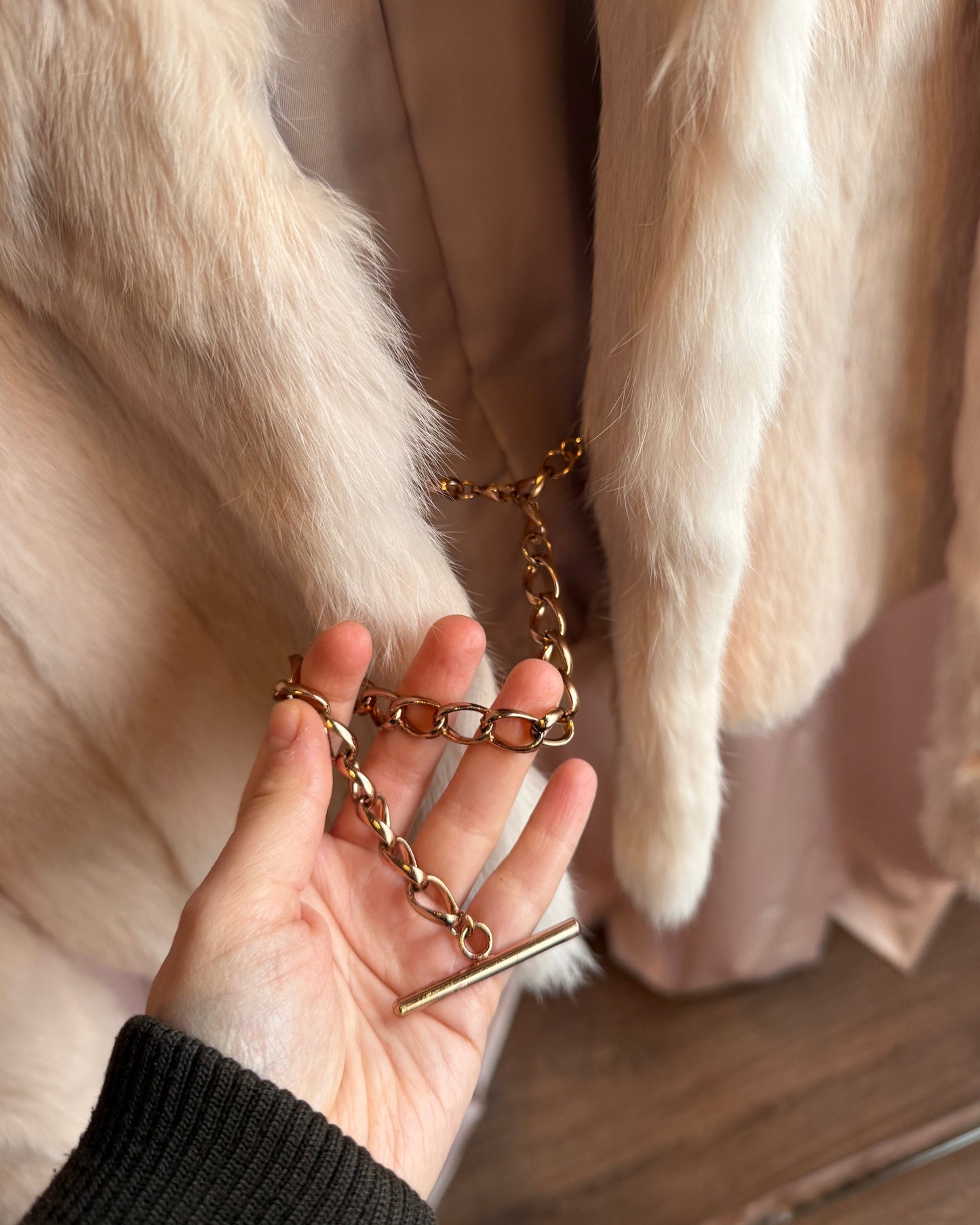 Pale Pink Dyed Rabbit Fur Jacket