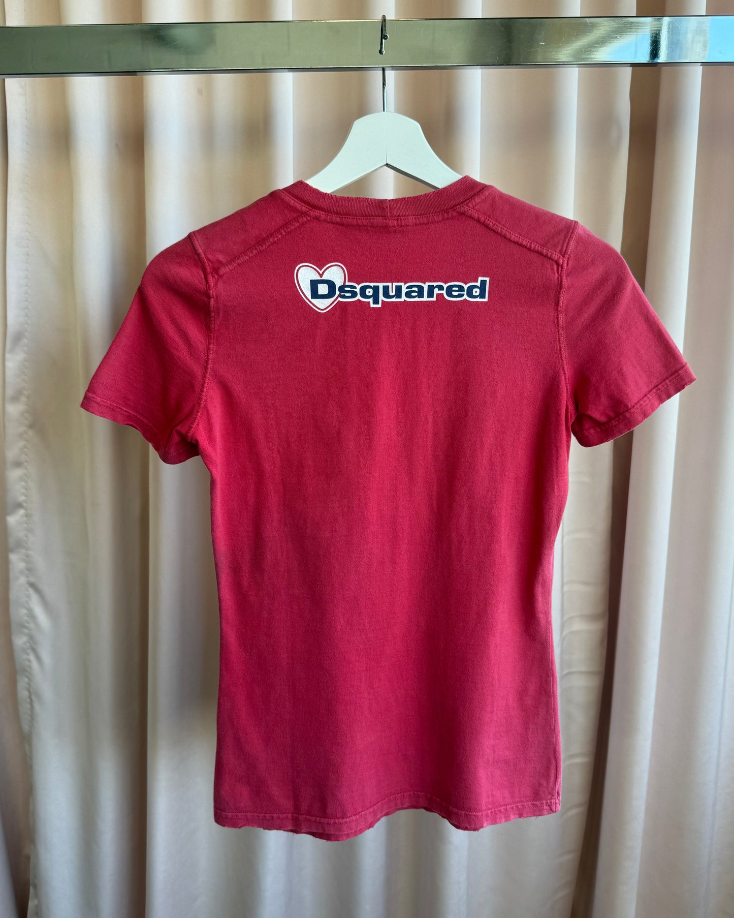Dsquared² S/S 2004 "Badass Lover" Graphic Red T-Shirt