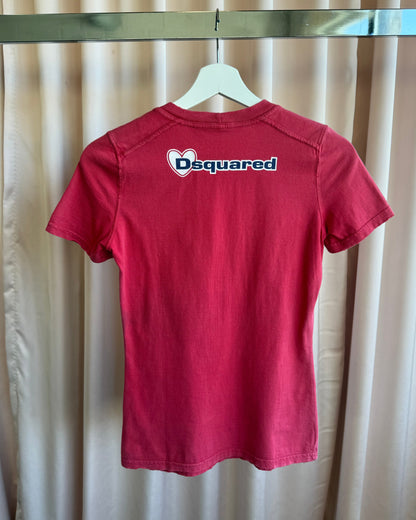 Dsquared² S/S 2004 "Badass Lover" Graphic Red T-Shirt