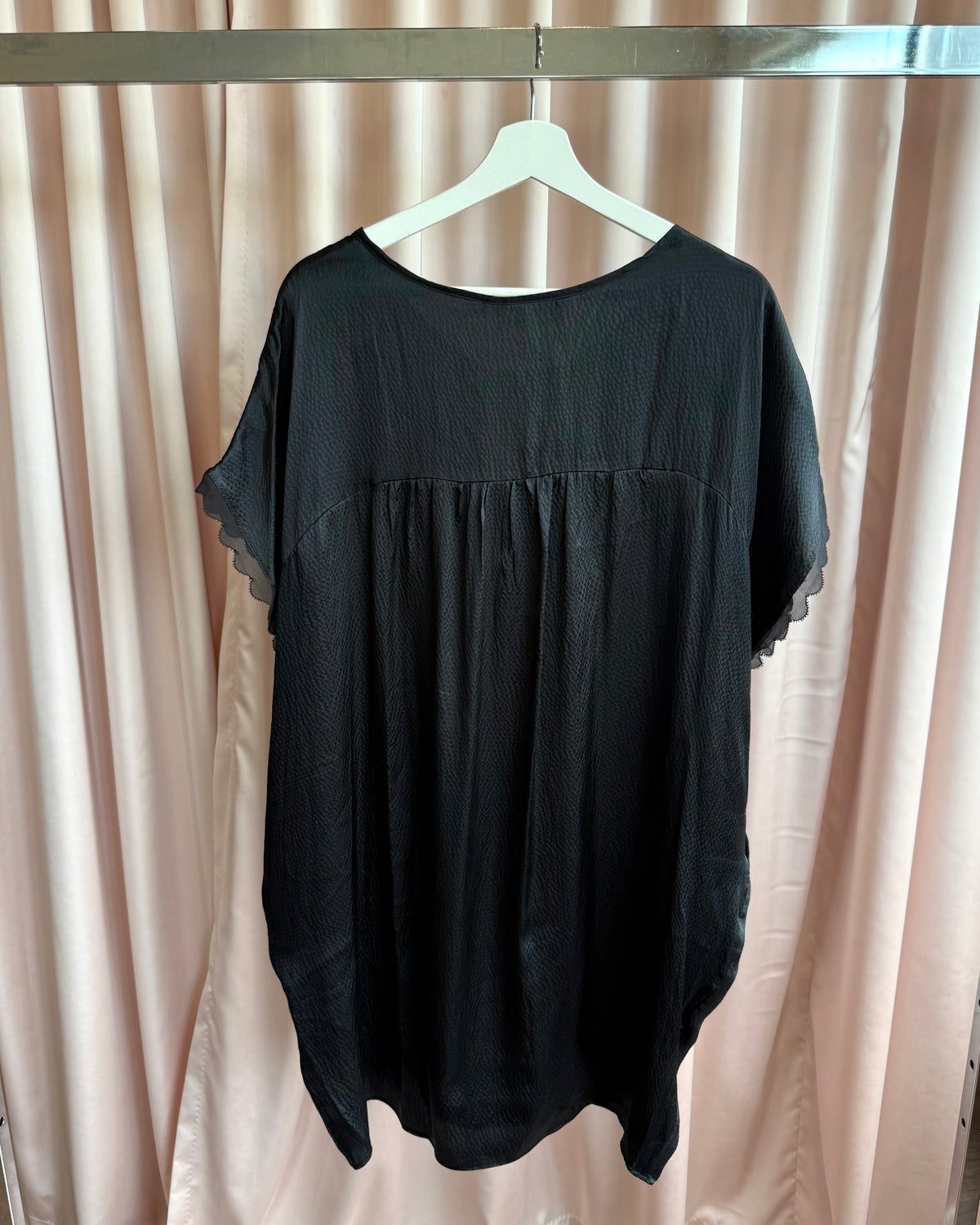 Tsumori Chisato Black Silk Sequin Bow Dress