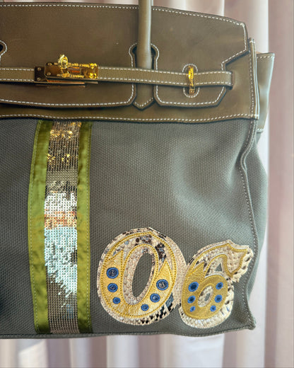 Japanese Brand “06” Sequins Patched Handbag